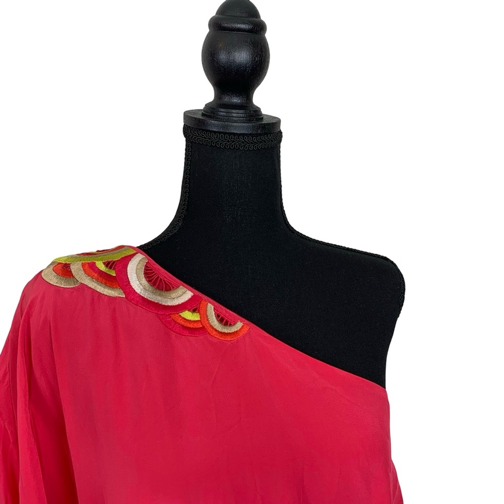 Trina Turk Pink One Shoulder Cocktail Dress - Picture 4 of 10